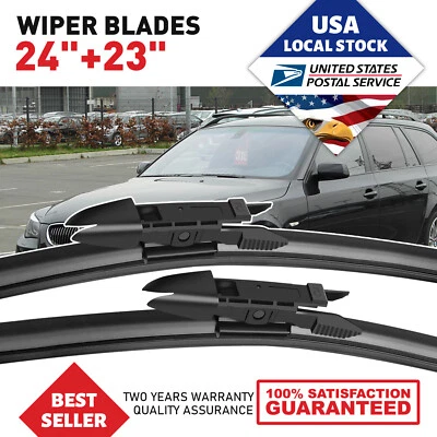 Par de limpiaparabrisas delantero 24"+23" para todas las estaciones para BMW 650i 2006-2009 Foto 1 de 4