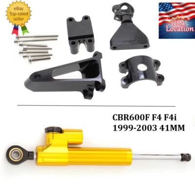 Hardware de montagem suporte amortecedor de direção CNC para Honda CBR600F F4 F4i 1999-2003 - Imagem 1 de 4