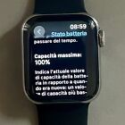 Apple Watch Series 4 40mm Cassa in Acciaio Argento Cinturiono Nero