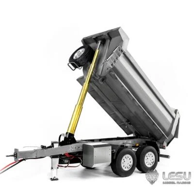 1/14 Hydraulic RC Self-dumping Full Trailer U-shaped Bucket Trailers Truck Model - Image 1 of 4