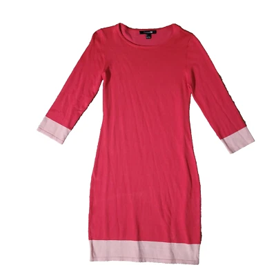 Forever 21 Dress Womens L Peach Pink Short Casual Cocktail Bodycon 3/4 Sleeves - Image 1 of 4