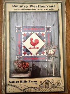 Calico Hills Farm Country Weathervane Wall Quilt Pattern 36" Rooster Roxy Burgar - Picture 1 of 2