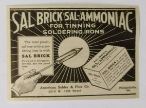 1926 Sal Brick Sal-Ammoniac Advertisement American Solder & Flux Co Philadelphia - Picture 1 of 1