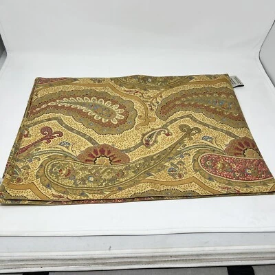 Pottery Barn 14x17 Paisley Placemats Set Of 4 Gold Red Brown Cotton - Image 1 of 4