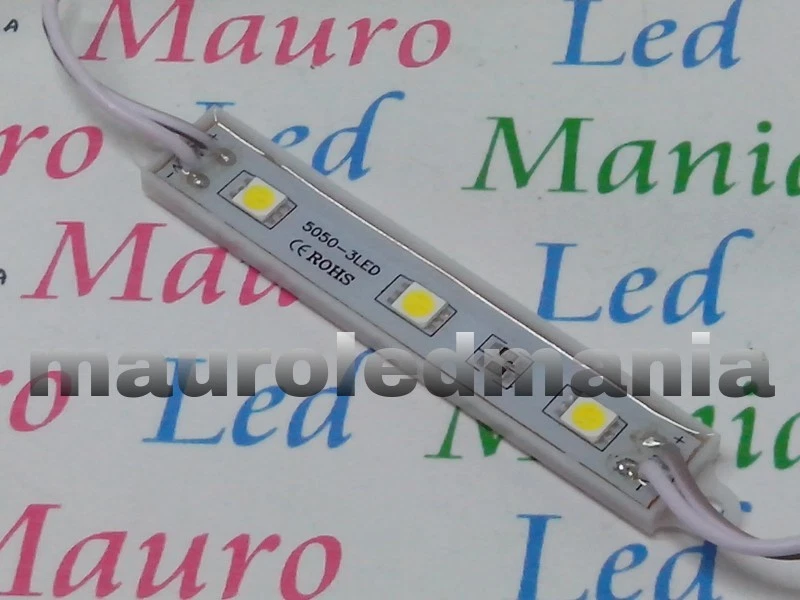 Modulo LED 3 SMD 5050 12V 1 Barra Insegne Barca Auto impermeabile IP68 3500K PV - Immagine 1 di 1