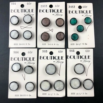NOS Vintage Shank Button Lot Lansing Boutique Two Tone Bullseye  - Image 1 of 4