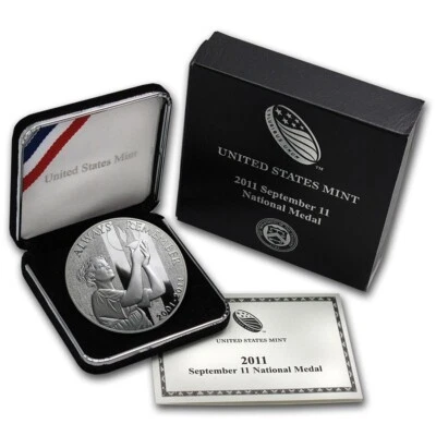 (1) 2011 P Always Remember September 11 Silver Proof National Medal w/ COA & Box - Image 1 of 3