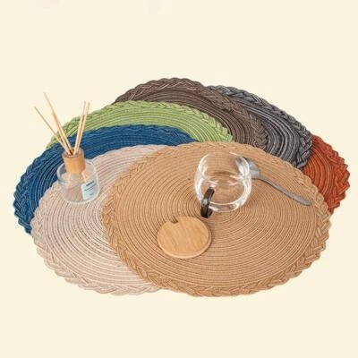 Imitation Baumwolle Tischset Runde Geschirr Baumwolle Matte Familie Abende FAST - Bild 1 von 4