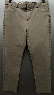 Pantalones Banana Republic Mujer 6 Sloan Marrón Caqui Chino Elastizados Tiro Medio Pantalones Foto 1 de 4