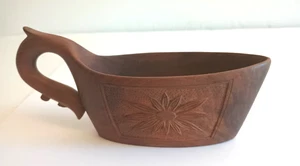 Vintage Handmade Folk Art Hand Carved Wood Creamer Pitcher Signed Bottom - Picture 1 of 7