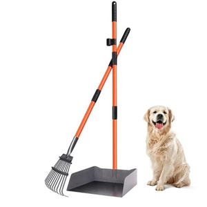 Extra Large Pooper Scooper, Pet Poop Tray and Rake with Adjustable Long Handl... - Picture 1 of 9