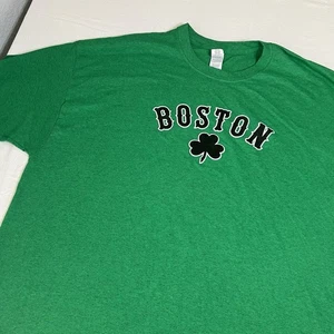 Boston Short Sleeve Shirt Men’s 3XL Green Shamrock Celtics Red Sox Bruins - Picture 1 of 8