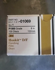 (Box of 100) 3M 01069 Hookit 6" Diameter Finishing Film Dust Free Disc P1000 - Picture 1 of 7