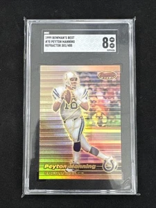 1999 Bowmans Best PEYTON MANNING Refractor SGC 8 # 400 Card 70 Colts /400 - Bild 1 von 2
