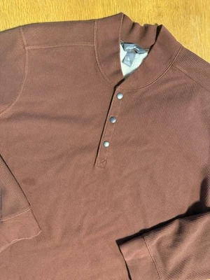 Eddie Bauer Tejido Waffle Henley Térmico Forrado Sherpa Para Hombre’s 2XL Marrón Exterior Foto 1 de 4