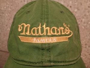 Cappello camionista uomo NATHAN'S FAMOSO HOT DOG concorso alimentare CONEY ISLAND berretto verde - Foto 1 di 12