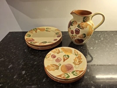 Vintage BHS Exclusive Collection Hand Painted 9 Piece Plate & Jug Set - Unused - Image 1 of 4