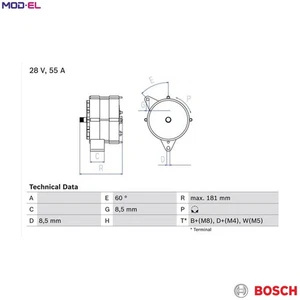ALTERNATOR 0 986 034 430 FOR IVECO BF6L 913 6.1L 6cyl MKF8L 513 13.4L 8cyl PPA - Picture 1 of 13