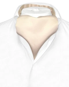 Vesuvio Napoli ASCOT Solid Light BROWN Color Cravat Mens Neck Tie - Picture 1 of 2