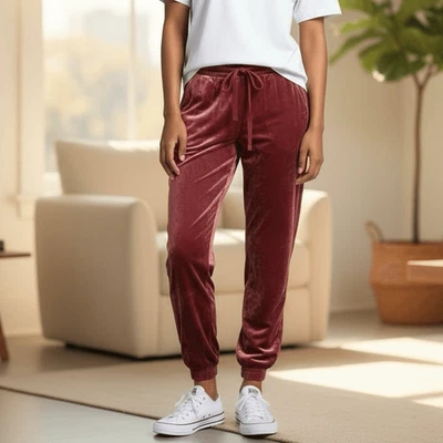 J.Crew Velour Jogger Pants Women’s Small Rose Pink Soft Plush Lounge Cozy Fall W - Image 1 of 4