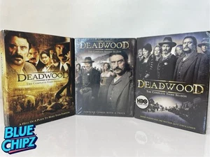 Deadwood - Seasons 1 - 3 (1 Used, 2 & 3 Sealed) Complete Series DVD Box Sets - Picture 1 of 7