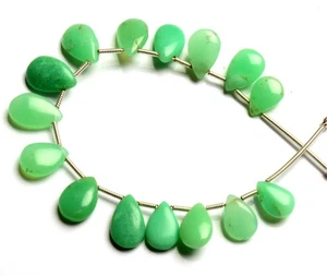 Natural Chrysoprase Gemstone 10x7 to 11x8 mm Smooth Pear Shape Beads 5" Strand - Picture 1 of 5