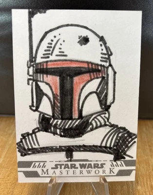 Star Wars Masterwork Sketch Card Boba Fett By Rachel Jane With Auto - Image 1 of 2