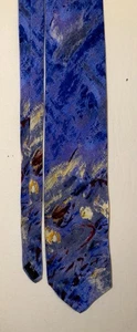 Vtg Kuppenheimer Monet Blue Tie Silk Vintage Abstract Watercolors - Picture 1 of 7