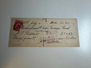 R164P - Kaufleute und Sachbearbeiter Sparkasse - Bankscheck - Toledo OH - 1900 - Bild 1 von 1