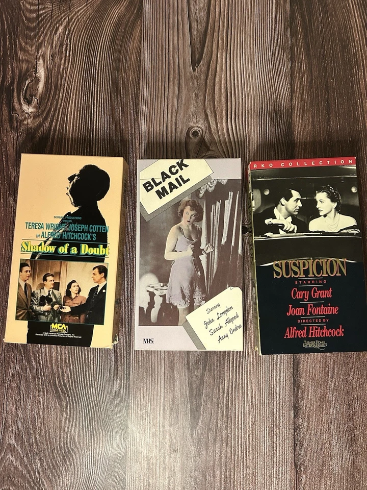 VHS LOT OF 3 ALFRED HITCHCOCK Movies - VHS Tapes - Suspicion, Blackmail, Great! - Image 1 of 4