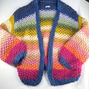 Damen FRNCH Paris Anthropologie Lobelia Strickjacke Pullover Regenbogen Streifen - Bild 1 von 11