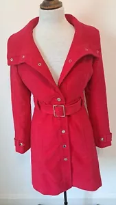 KAREN MILLEN - Gabardina rosa 100 % algodón con cinturón cuello embudo talla - 10 - Imagen 1 de 20