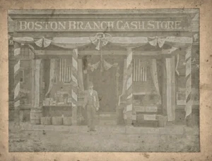 FOTOGRAFÍA DE BOSTON TEXAS C 1890 TIENDA EXTRAÑA - Imagen 1 de 1
