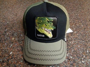 Goorin Bros Gator Olive Green Tri Tone Trucker Hat Mesh Snapback The Farm NWT - Picture 1 of 12