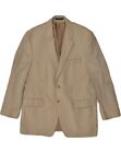 Chaps Mens 2 Button Blazer Jacket Uk 44 2Xl Brown Wool Ag03