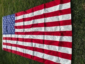 Vintage Dettras Bulldog USA American Flag 50 Star 4.9 x 9.5 ft Red White Blue VT - Picture 1 of 14