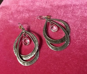 Silpada Double Etched Hoop Glass Tear Drop Bead - Picture 1 of 1