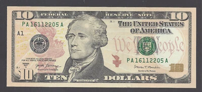 $10 FEDERAL RESERVE NOTE 2017A, BOSTON (PA16112205A), UNC - Image 1 of 2