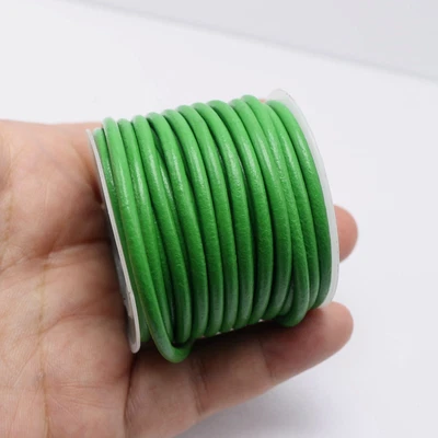 Шнур из натуральной кожи рулон 10 ярдов - 3 мм круглая ювелирная струна для браслетов - Изображение 1 из 4