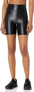 Bandier BLACK SHINE All Access Women's Center Stage 6in Biker Shorts, US 1X - Picture 1 of 2