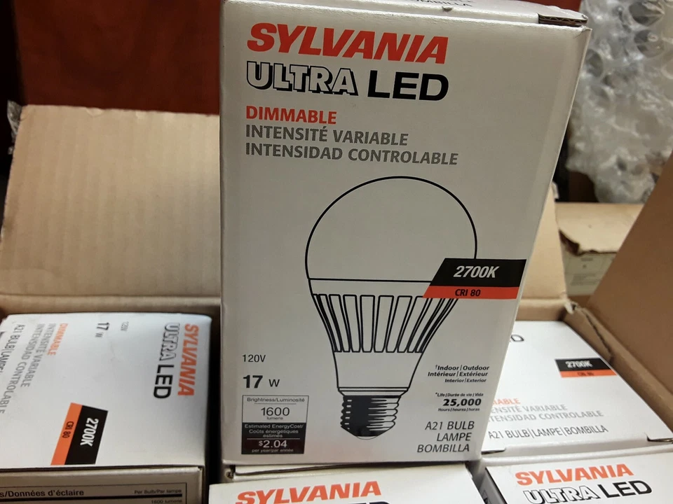 (6 pk) Sylvania 79105 Ultra LED Dimmable A21 Bulb 17W 120V 2700K CRI 80 - Image 1 of 3