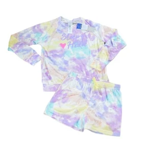 Jellifish Kids Sleepy Head Girls XL (14/16) Pastel Tie-Dye Pajama Set - Picture 1 of 5