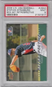2008 Oberdeck USA Baseball Stephen Strasburg Retrospektive Karte #USA2 PSA 9 - Bild 1 von 2