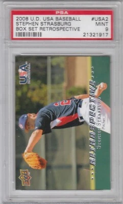 2008 Upper Deck USA Baseball Stephen Strasburg Retrospective Card #USA2 PSA 9 - Image 1 of 2