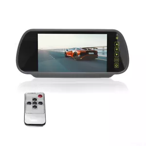 HD 7" Clip Rear View Mirror Monitor Remote 12-24v 2ch 4PIN For Car Truck Camera - Picture 1 of 12