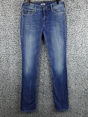 TRUE RELIGION Womens Cora Stretch Straight Mid Rise Jeans Baseball Stitch 27 - Image 1 of 4