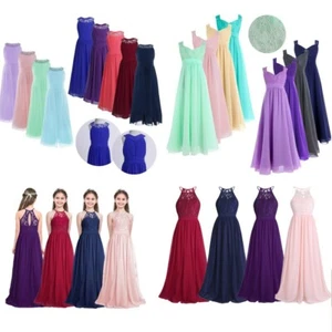 Kid Girls Flower Princess Dress  Wedding Bridesmaid Party Prom Maxi Gown Dresses - Picture 1 of 121