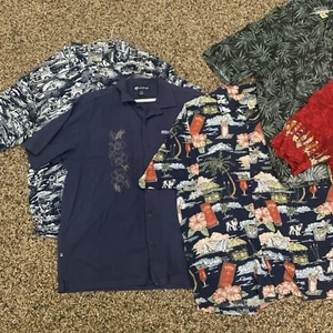 Lot of 5 Vintage Men's BIG DOGS Short Sleeve Button-Down Hawaiian Shirts Size XL - Picture 1 of 9