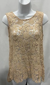 Zara Damen Gr. S ärmelloses Top mit floralem Spitzenbesatz. - Bild 1 von 8