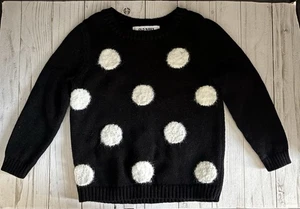 Old Navy Toddler Girls Sweater Black With White Polka Dots Size 2T - Picture 1 of 4
